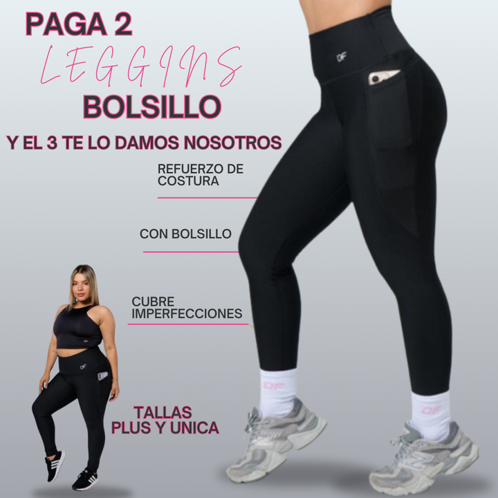 LEGGINS CON BOLSILLO PAGUE 2 LLEVE 3